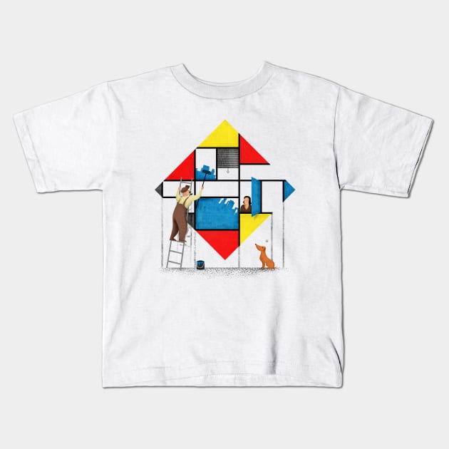 Mondri an' his house Kids T-Shirt by SnakeBishop